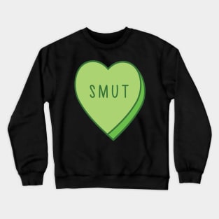 Bookish Smut Candy Heart Tropes Book Lover Green Crewneck Sweatshirt